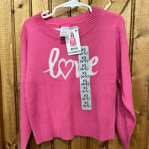 Zunie Pink Love Crew Neck Sweater